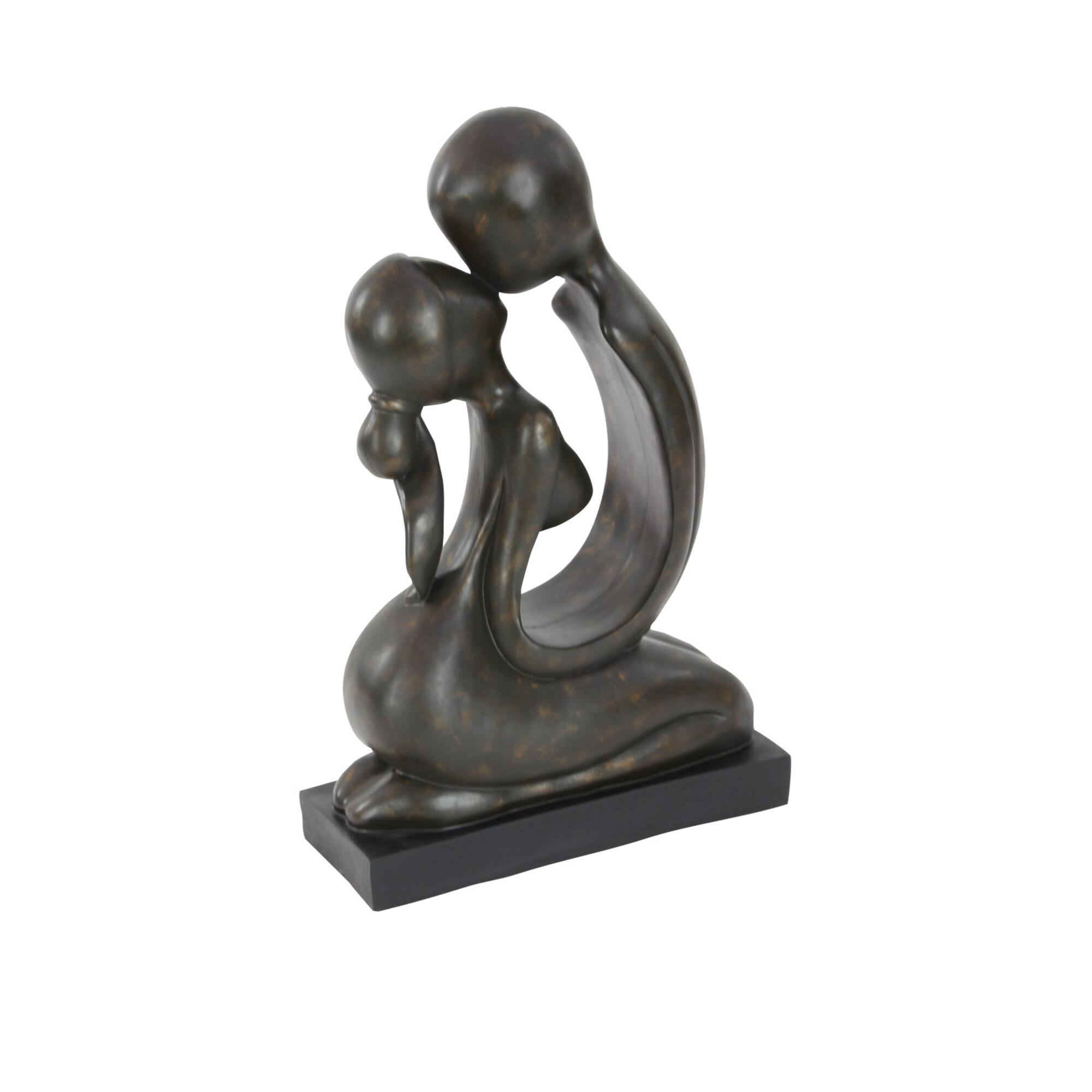 23" Brown Polystone Traditional Couple Sculpture